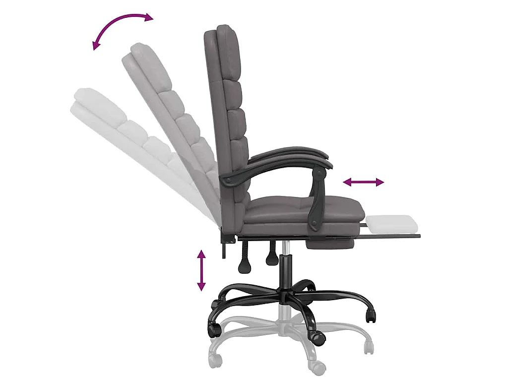 Fauteuil de massage inclinable de bureau Gris Similicuir