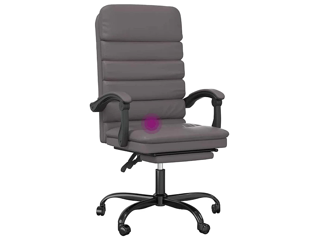 Fauteuil de massage inclinable de bureau Gris Similicuir