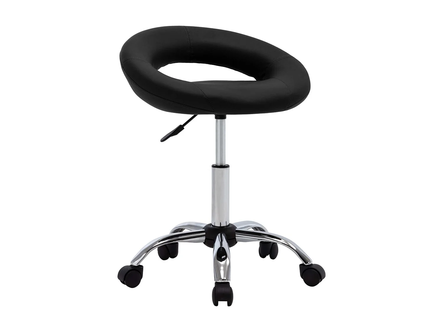 Cadeira de trabalho com rodas couro artificial preto