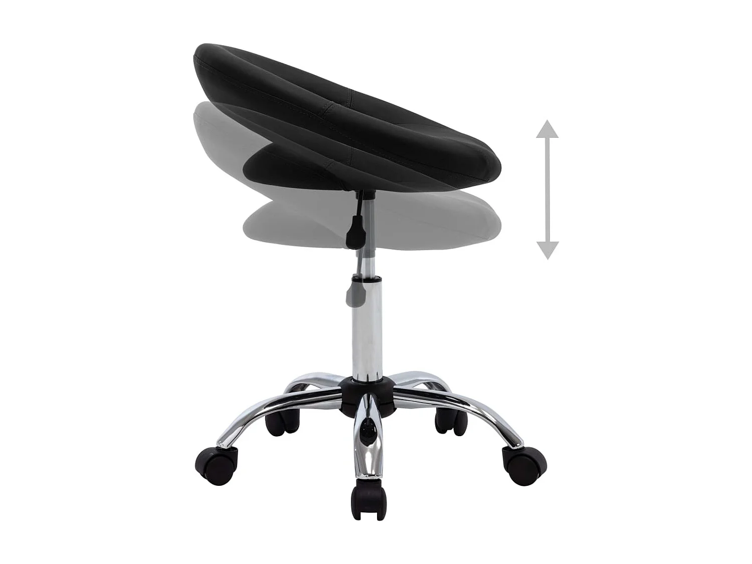 Cadeira de trabalho com rodas couro artificial preto