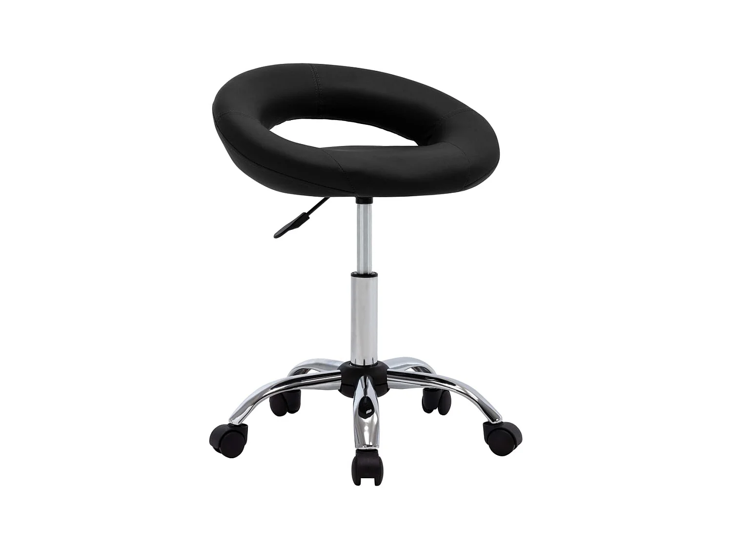 Chaise de travail roulante Noir Similicuir