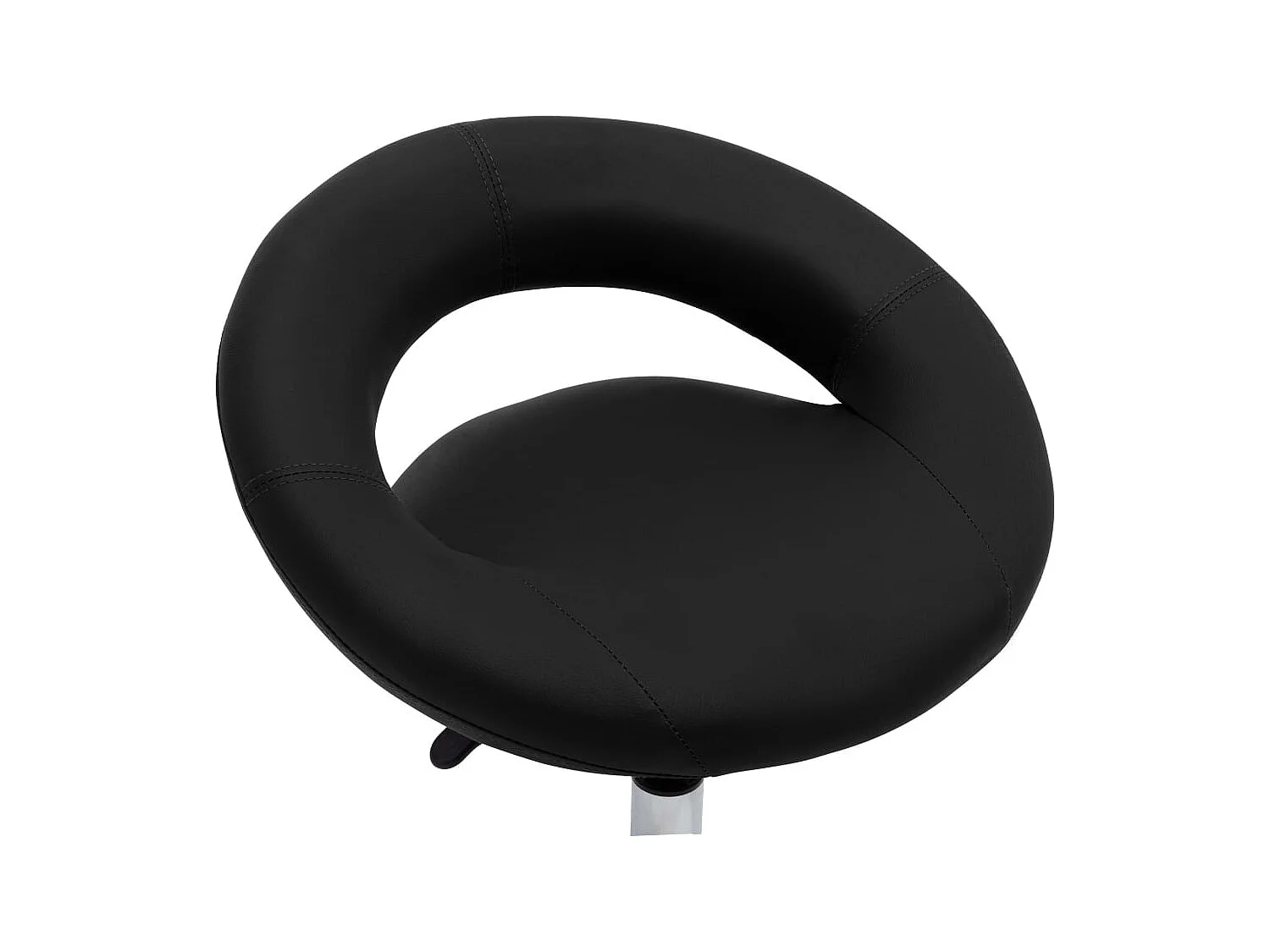 Werkstoel rollend kunstleer zwart