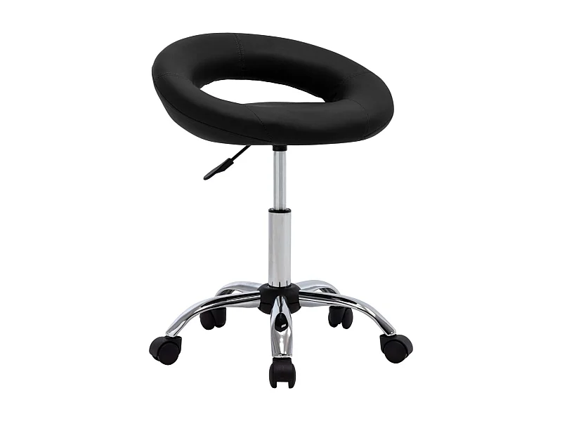 Silla de trabajo con ruedas cuero sintético negro