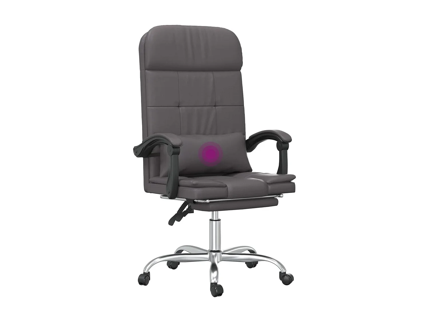 Fauteuil de massage inclinable de bureau Gris Similicuir