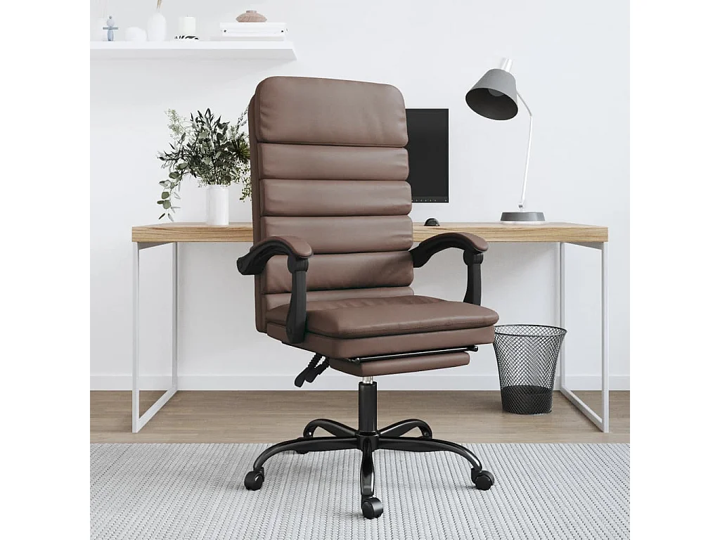 Fauteuil de massage inclinable de bureau Marron Similicuir