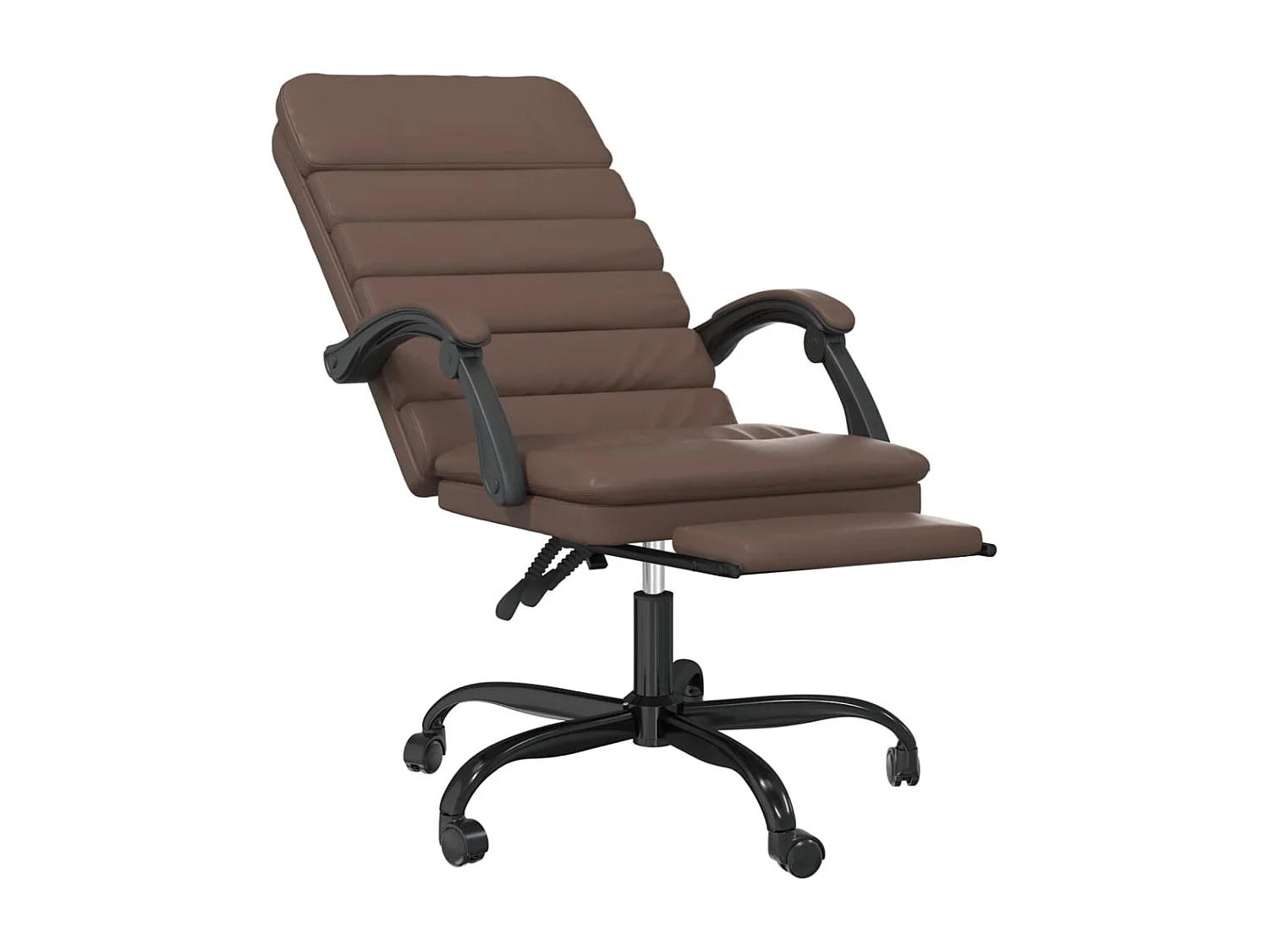 Fauteuil de massage inclinable de bureau Marron Similicuir