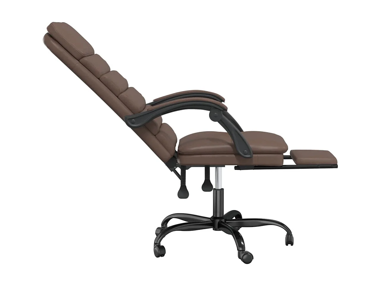 Fauteuil de massage inclinable de bureau Marron Similicuir