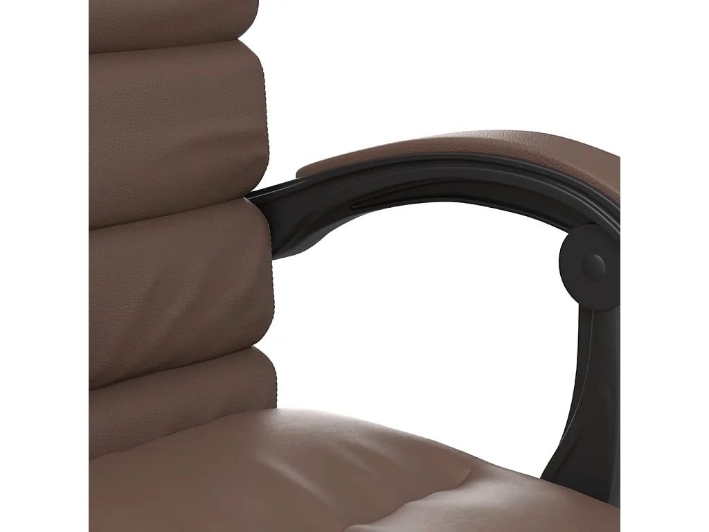 Fauteuil de massage inclinable de bureau Marron Similicuir
