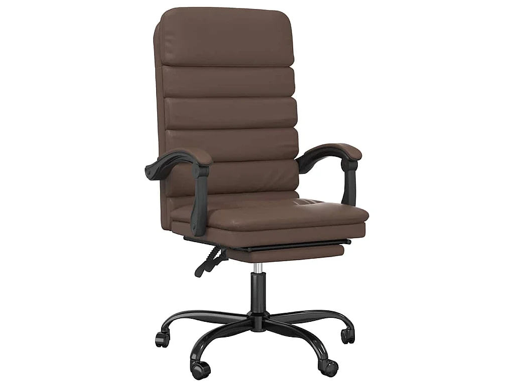 Fauteuil de massage inclinable de bureau Marron Similicuir