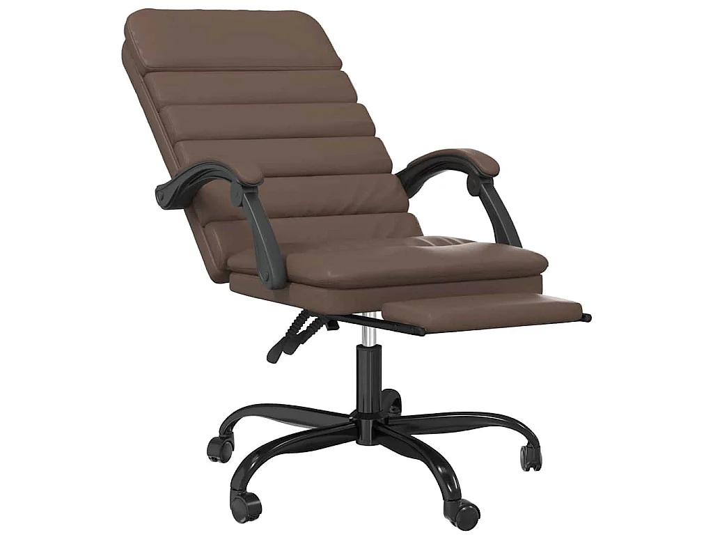 Fauteuil de massage inclinable de bureau Marron Similicuir