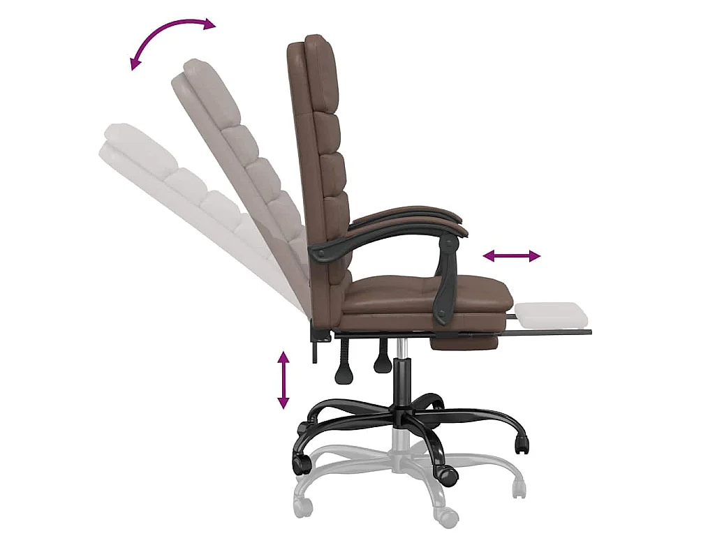 Fauteuil de massage inclinable de bureau Marron Similicuir