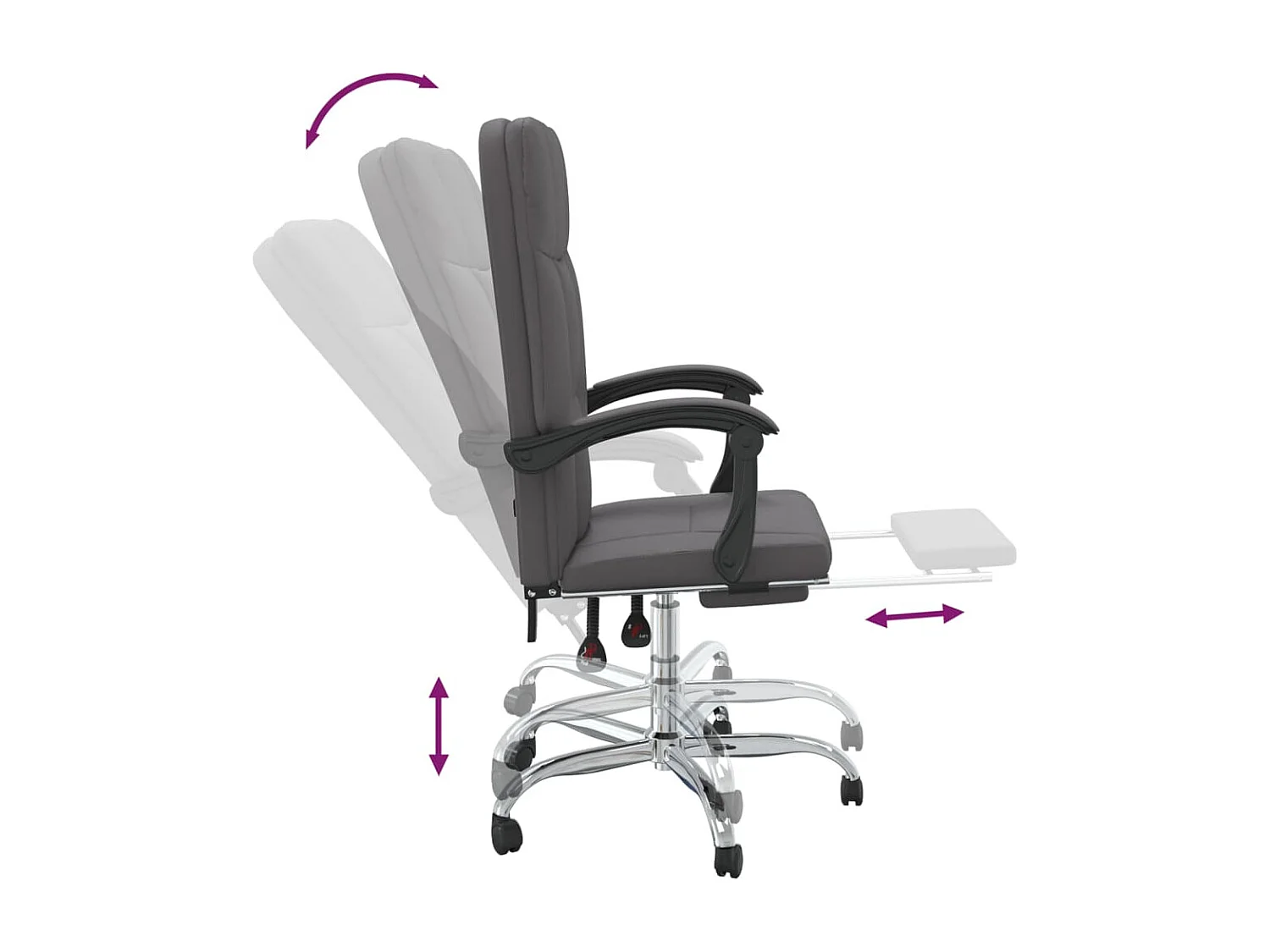 Fauteuil inclinable de bureau Gris Similicuir