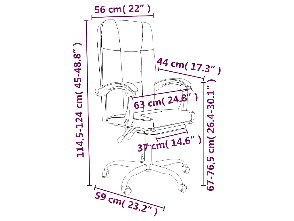 Fauteuil inclinable de bureau Gris Similicuir