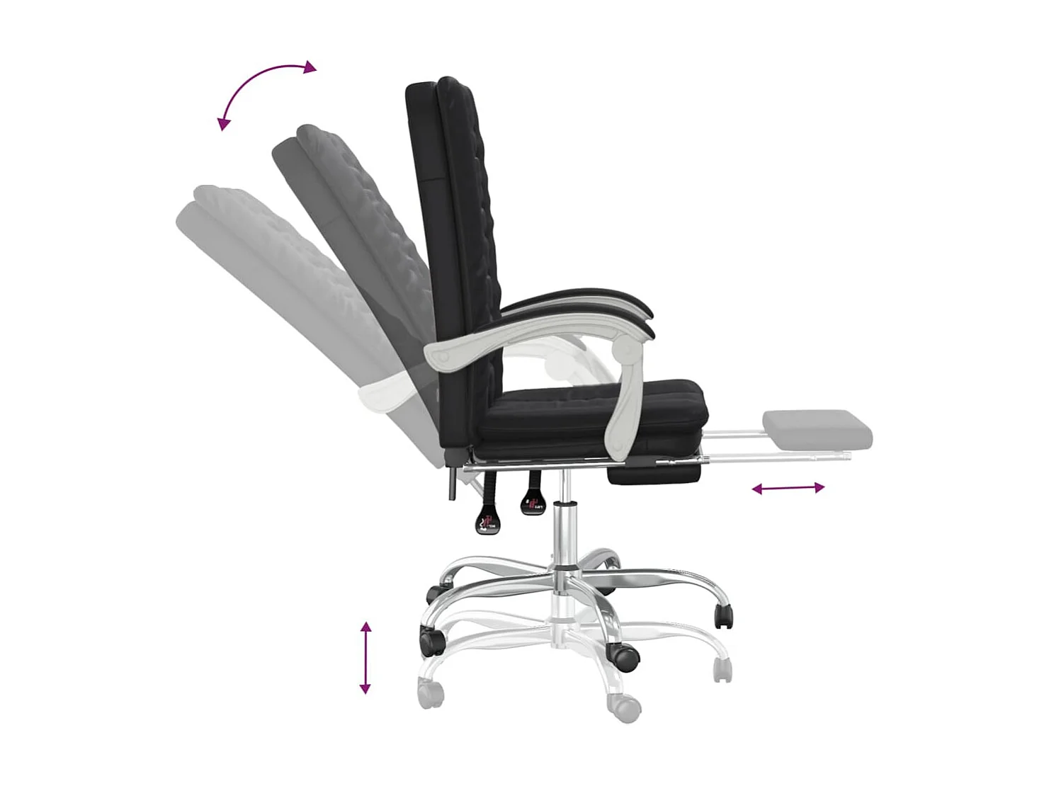 Fauteuil inclinable de bureau Noir Similicuir