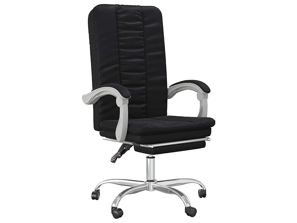 Cadeira de escritório reclinável couro artificial preto