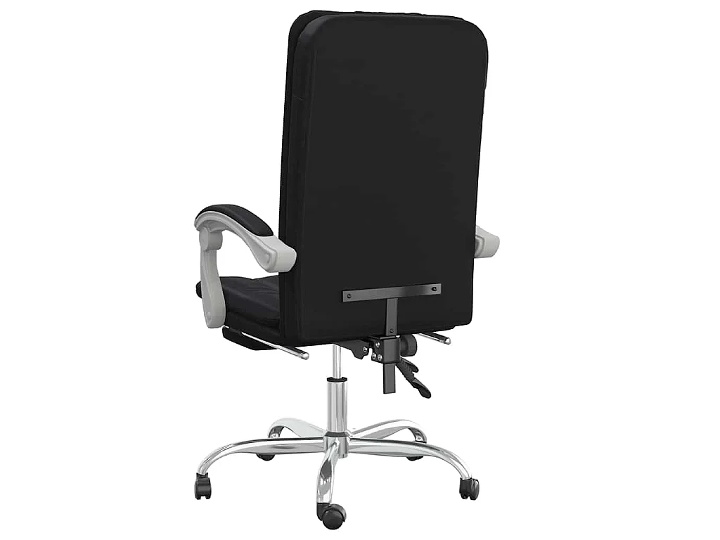 Cadeira de escritório reclinável couro artificial preto