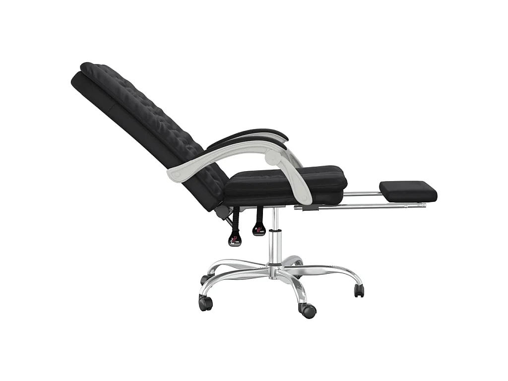 Cadeira de escritório reclinável couro artificial preto