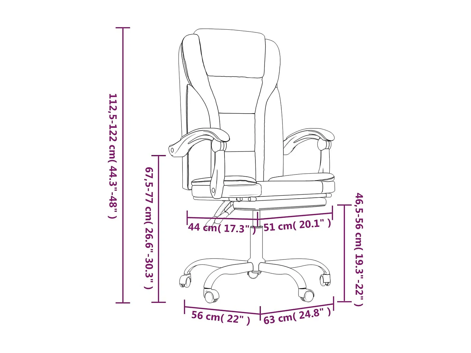 Fauteuil inclinable de bureau Gris foncé Tissu