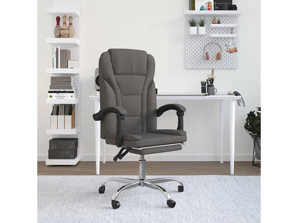 Fauteuil inclinable de bureau Gris foncé Tissu