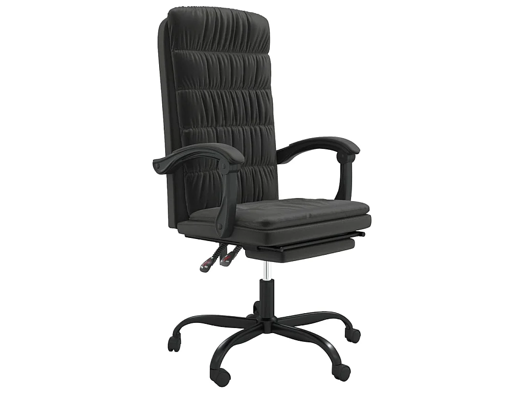 Silla de oficina reclinable terciopelo negro