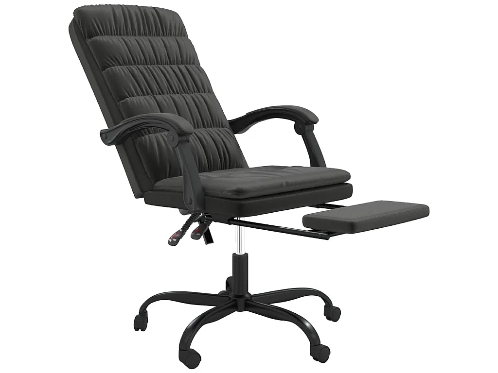Silla de oficina reclinable terciopelo negro