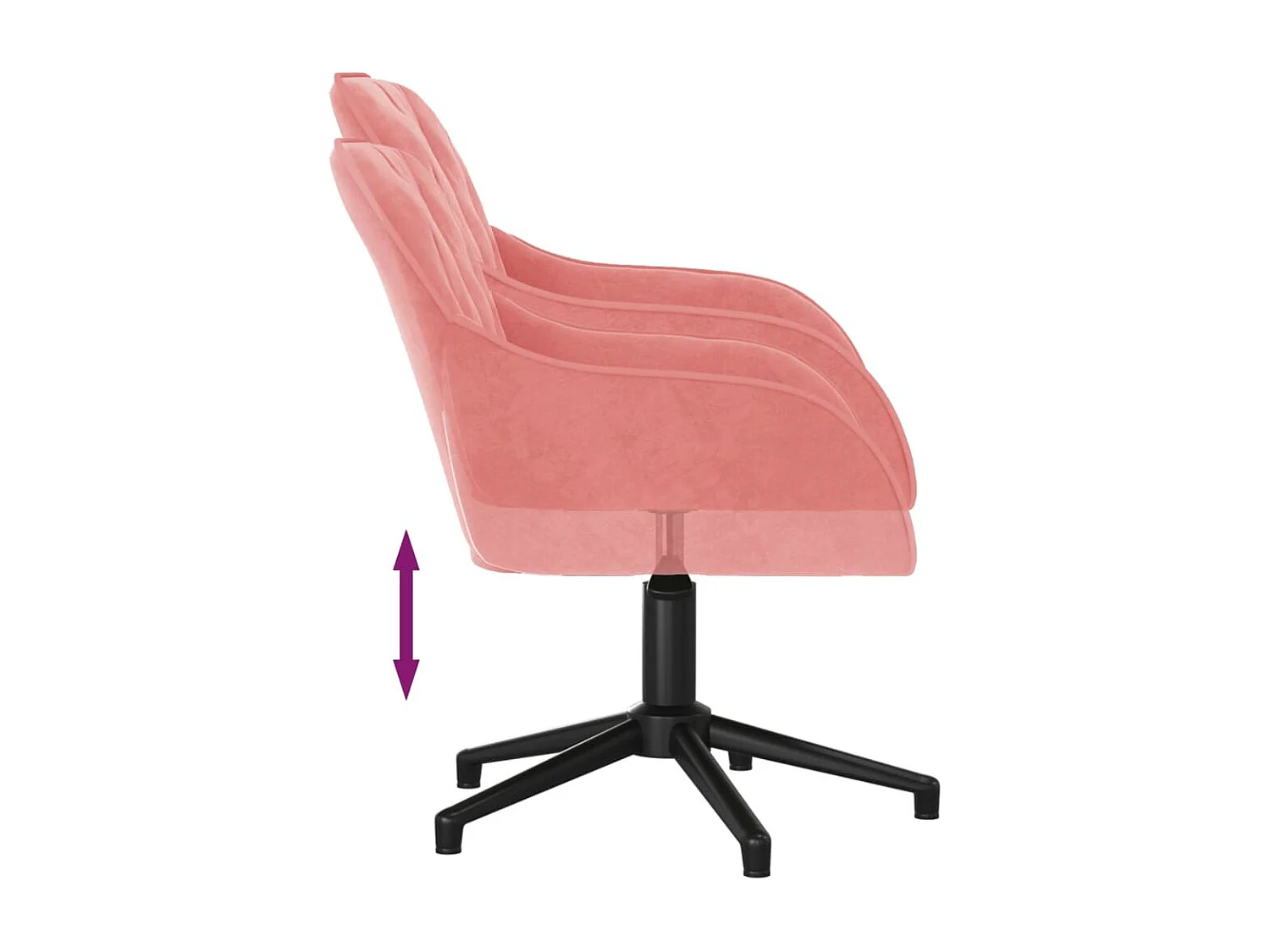 Bürostuhl Drehbar Rosa Samt