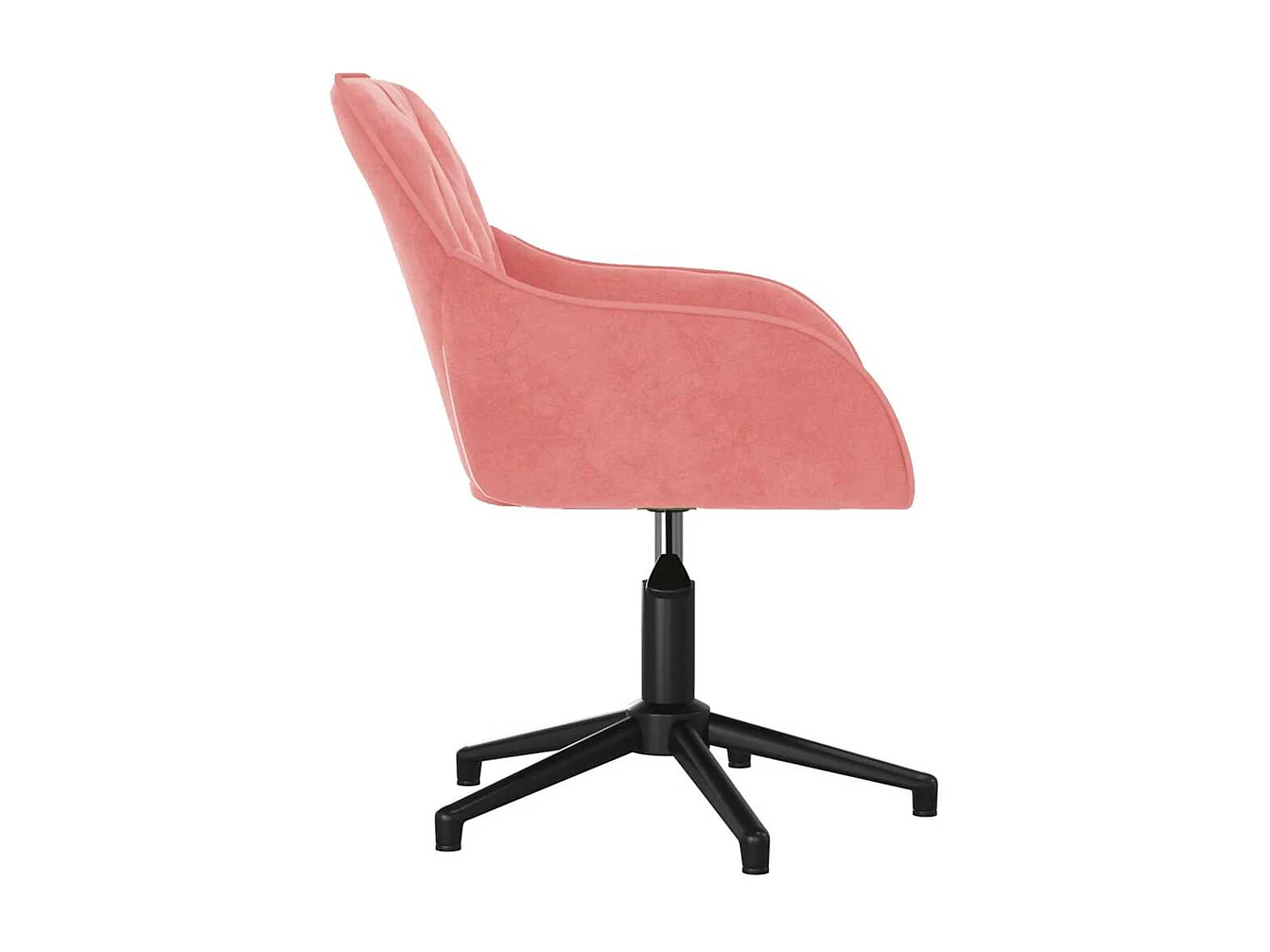 Silla de oficina giratoria de terciopelo rosa