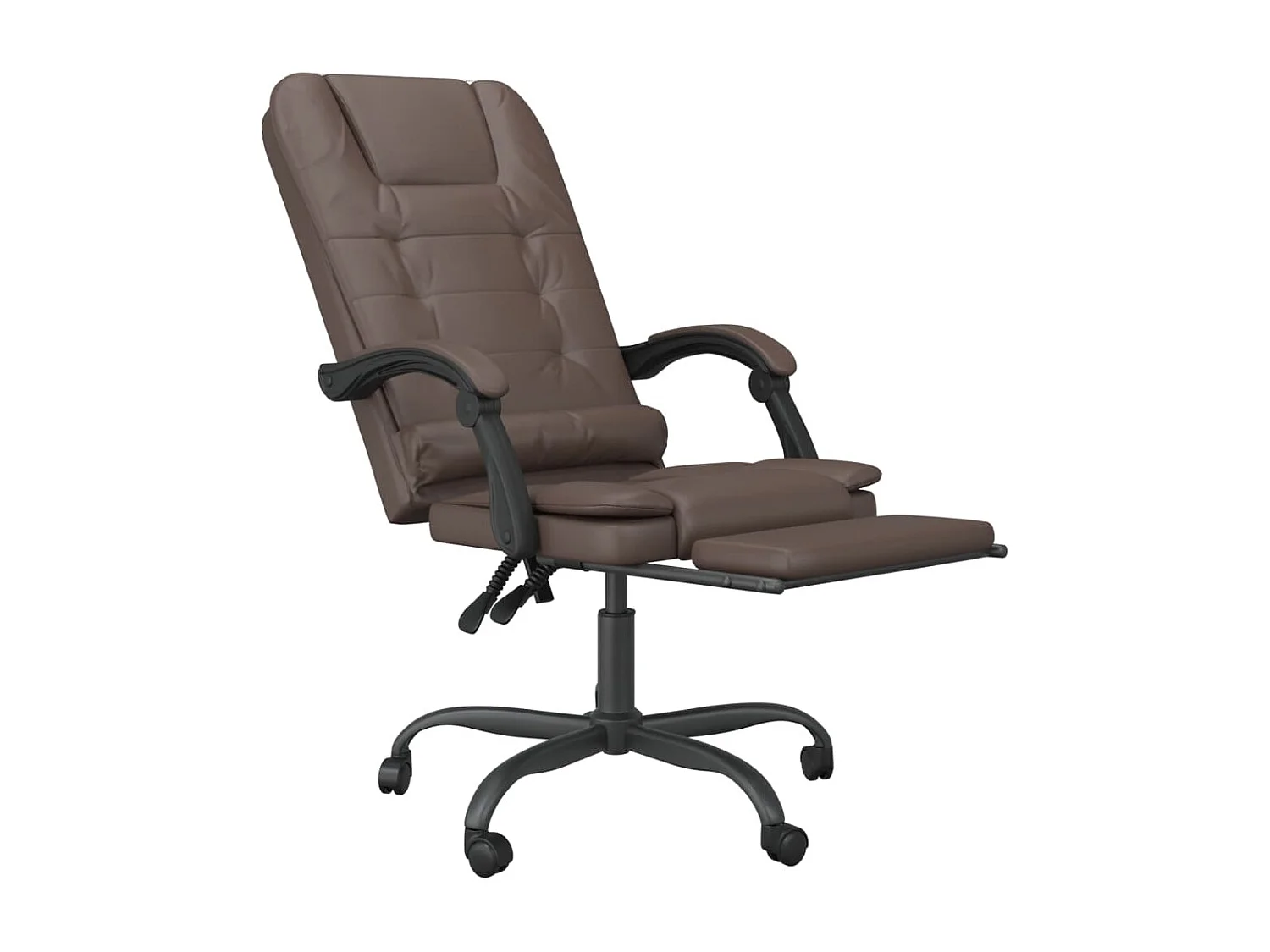 Fauteuil de massage inclinable de bureau Marron Similicuir