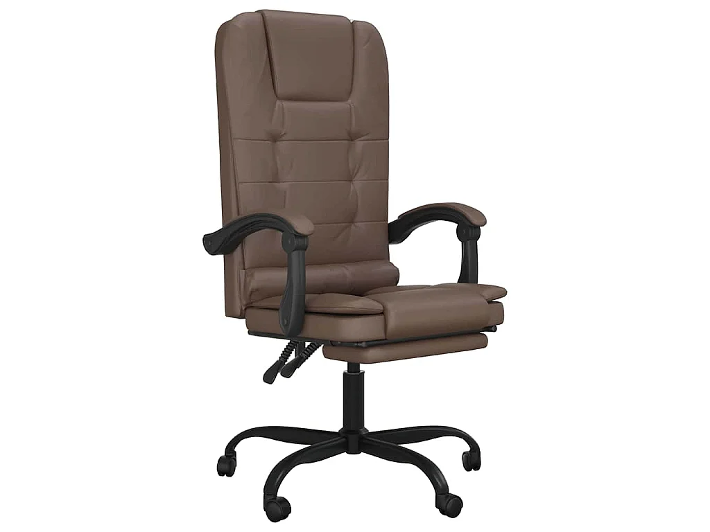 Fauteuil de massage inclinable de bureau Marron Similicuir