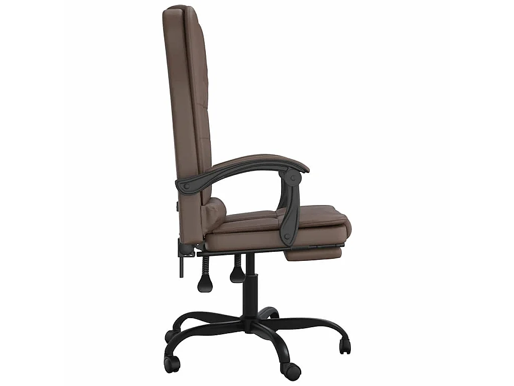 Fauteuil de massage inclinable de bureau Marron Similicuir