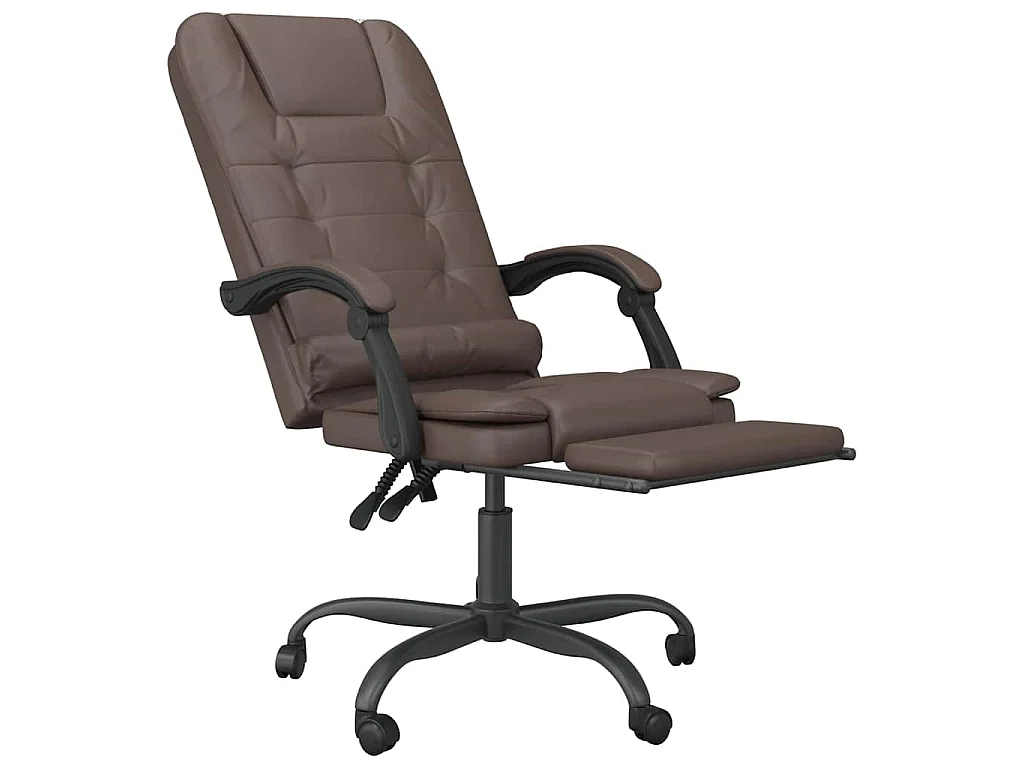 Fauteuil de massage inclinable de bureau Marron Similicuir