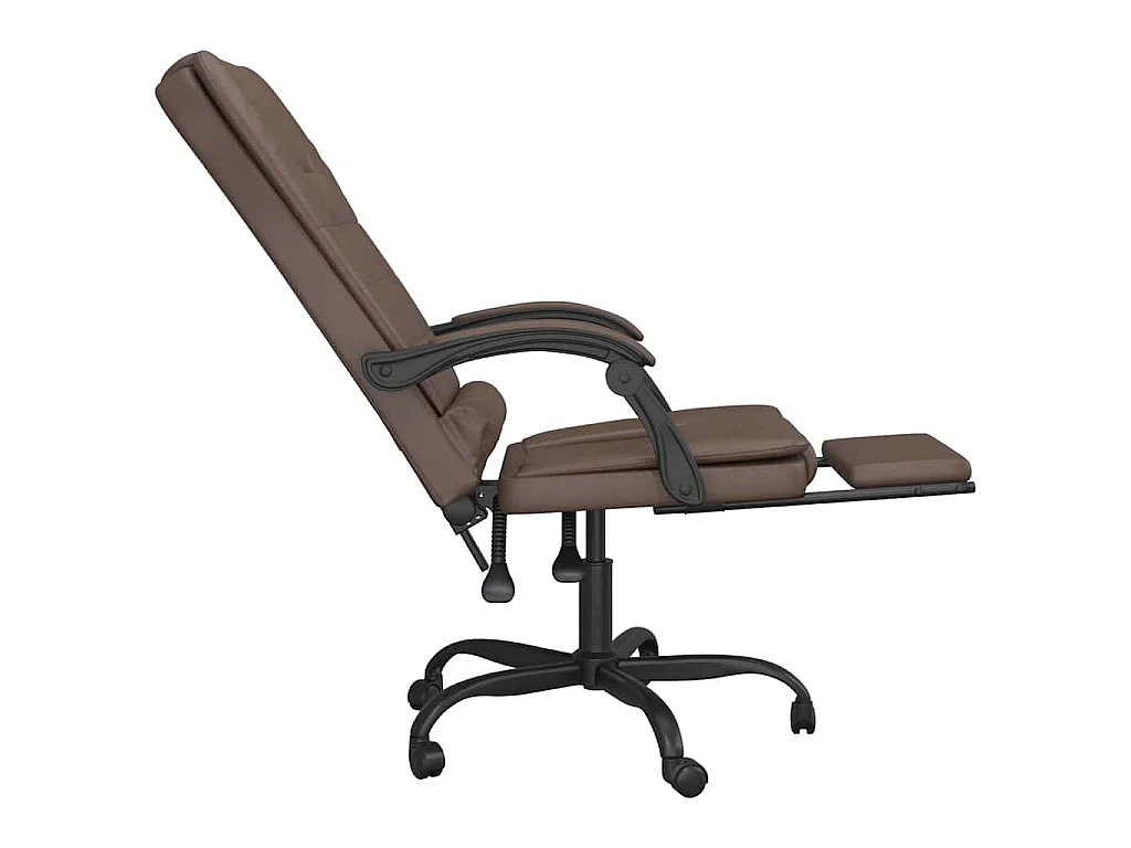 Fauteuil de massage inclinable de bureau Marron Similicuir