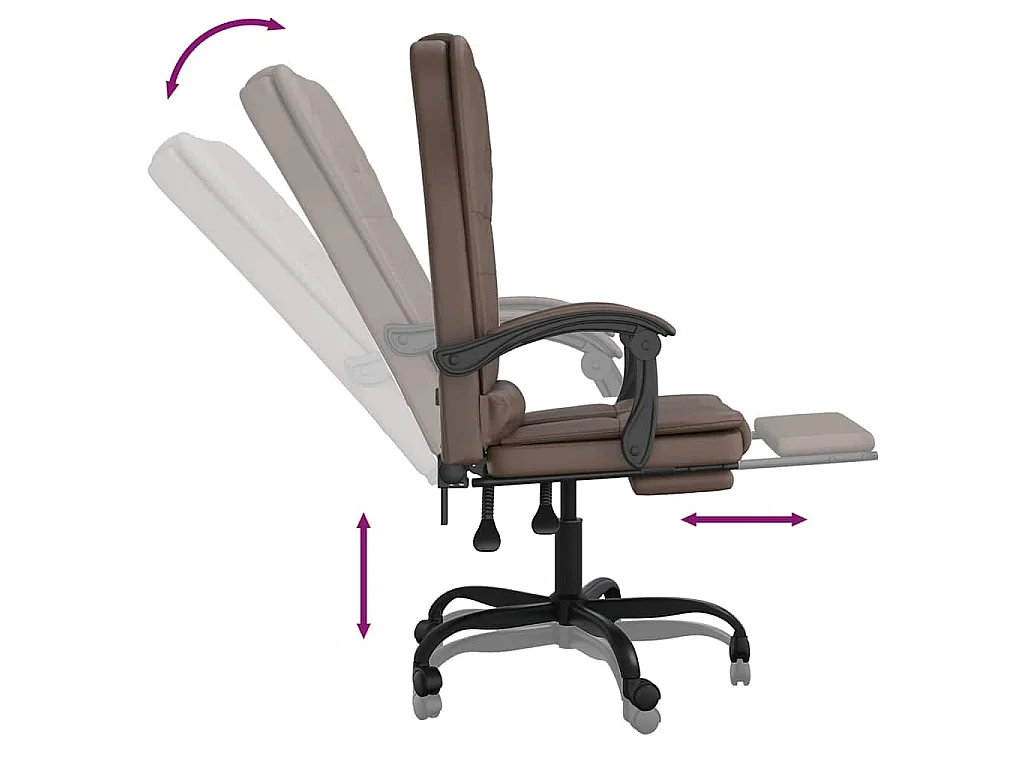 Fauteuil de massage inclinable de bureau Marron Similicuir