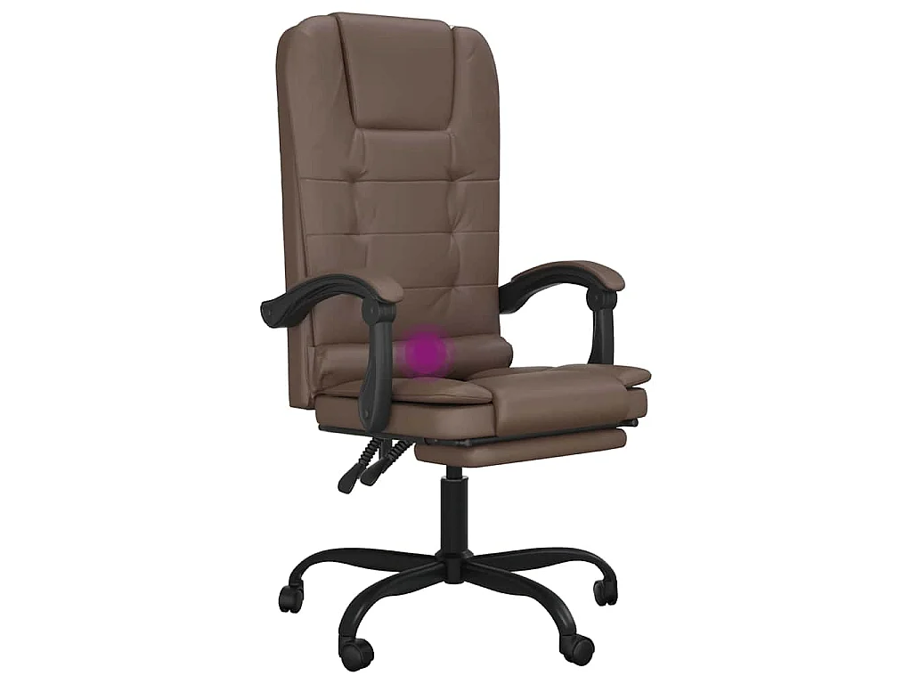 Fauteuil de massage inclinable de bureau Marron Similicuir
