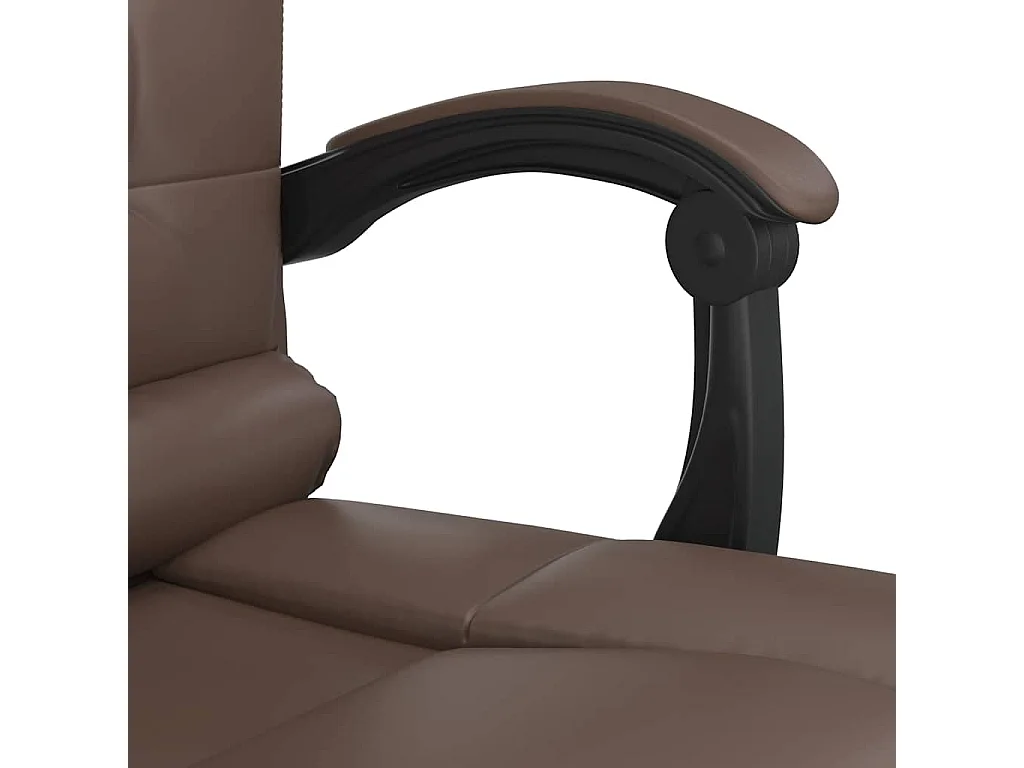 Fauteuil de massage inclinable de bureau Marron Similicuir