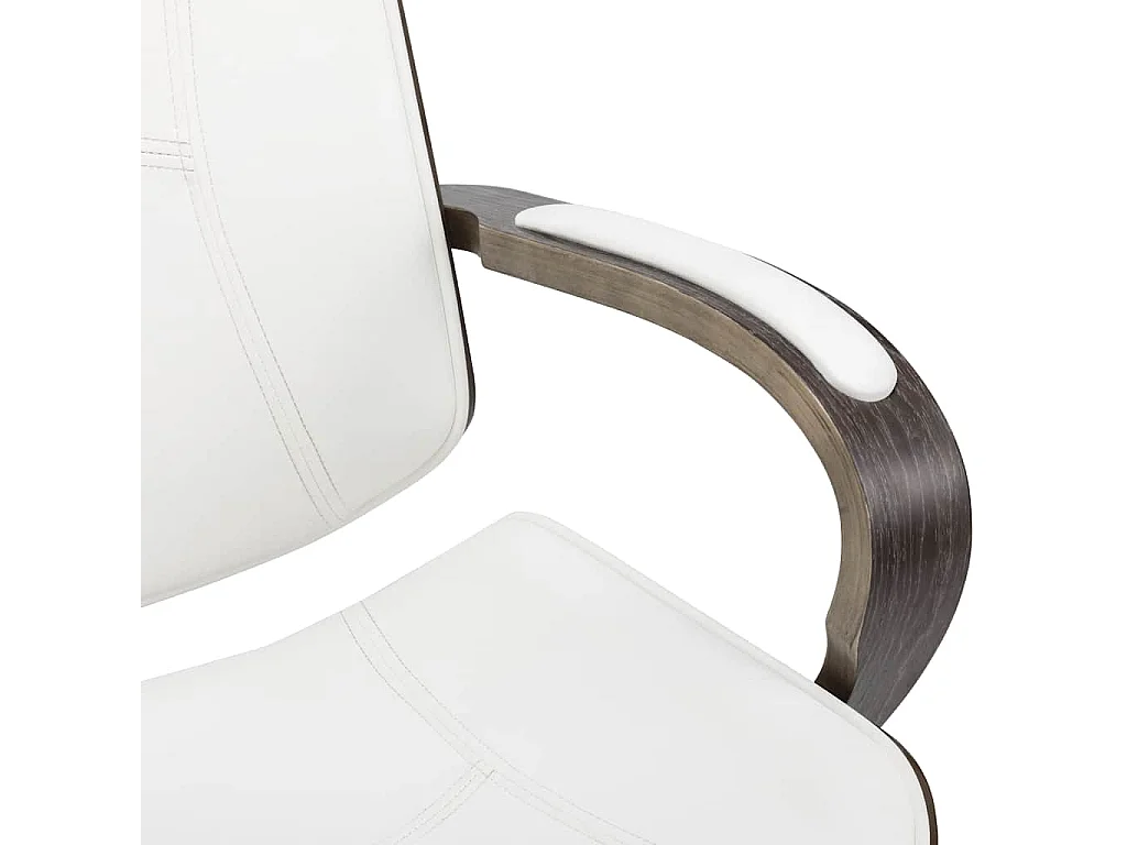 Chaise de bureau avec appuie-tête Blanc Similicuir et bois