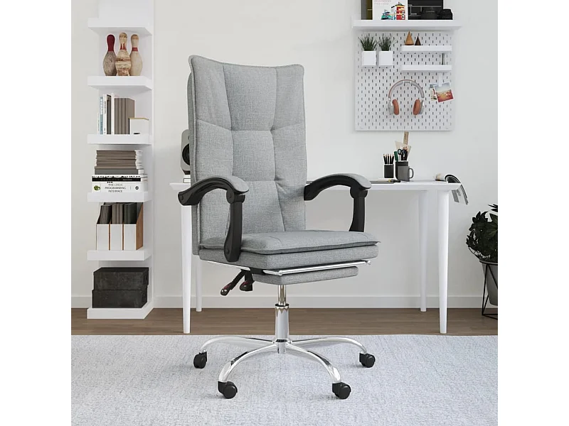 Fauteuil inclinable de bureau Gris clair Tissu
