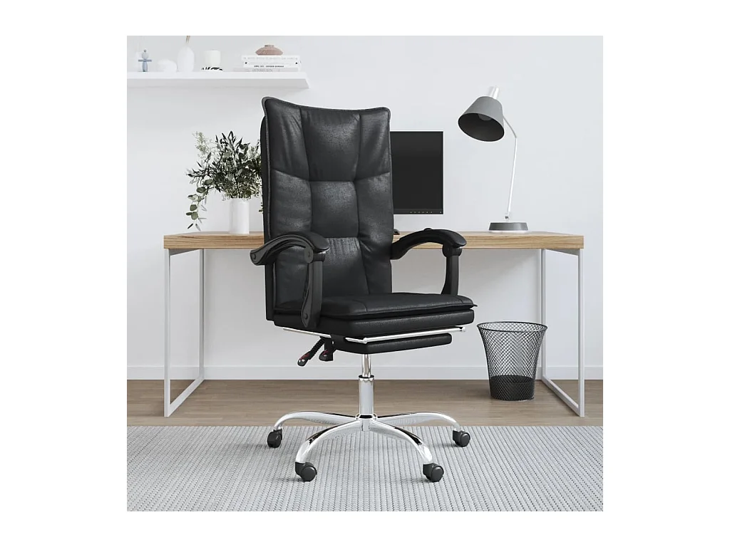 Fauteuil inclinable de bureau Noir Similicuir