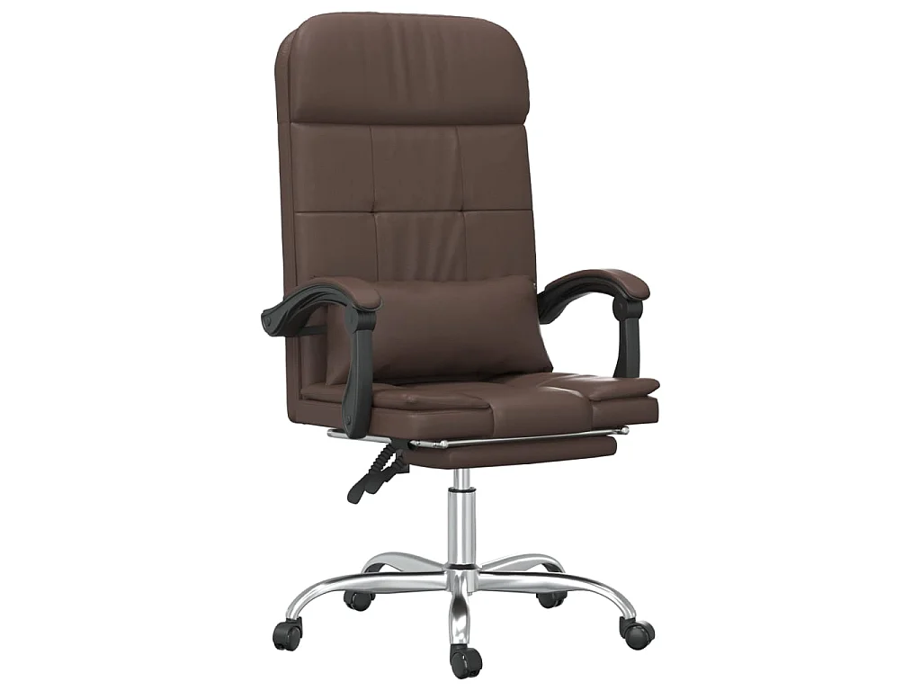 Poltrona da Ufficio Massaggiante Reclinabile marrone Similpelle