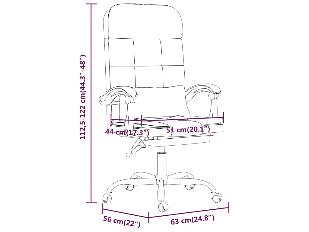 Poltrona da Ufficio Massaggiante Reclinabile marrone Similpelle