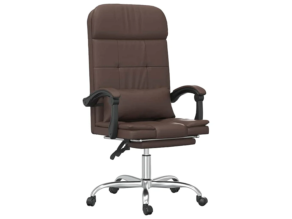 Fauteuil de massage inclinable de bureau Marron Similicuir