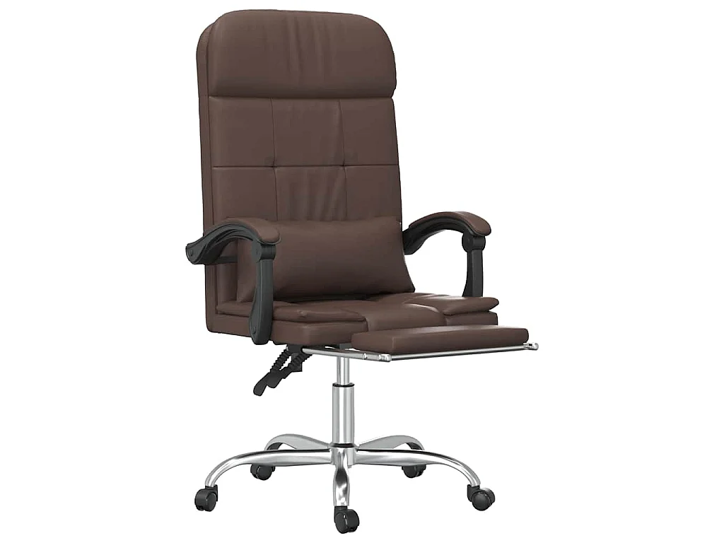 Fauteuil de massage inclinable de bureau Marron Similicuir