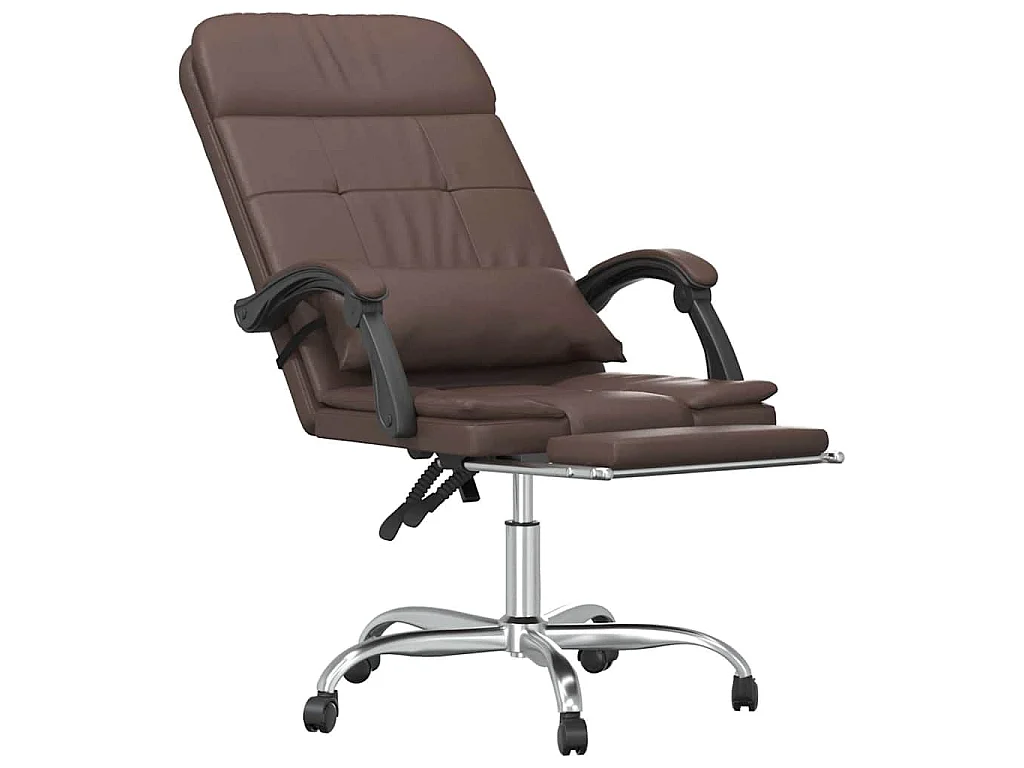 Fauteuil de massage inclinable de bureau Marron Similicuir