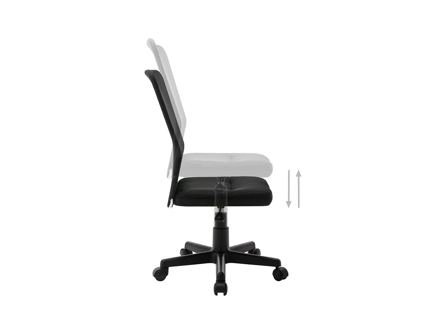 Chaise de bureau Noir 44x52x100 cm Tissu en maille