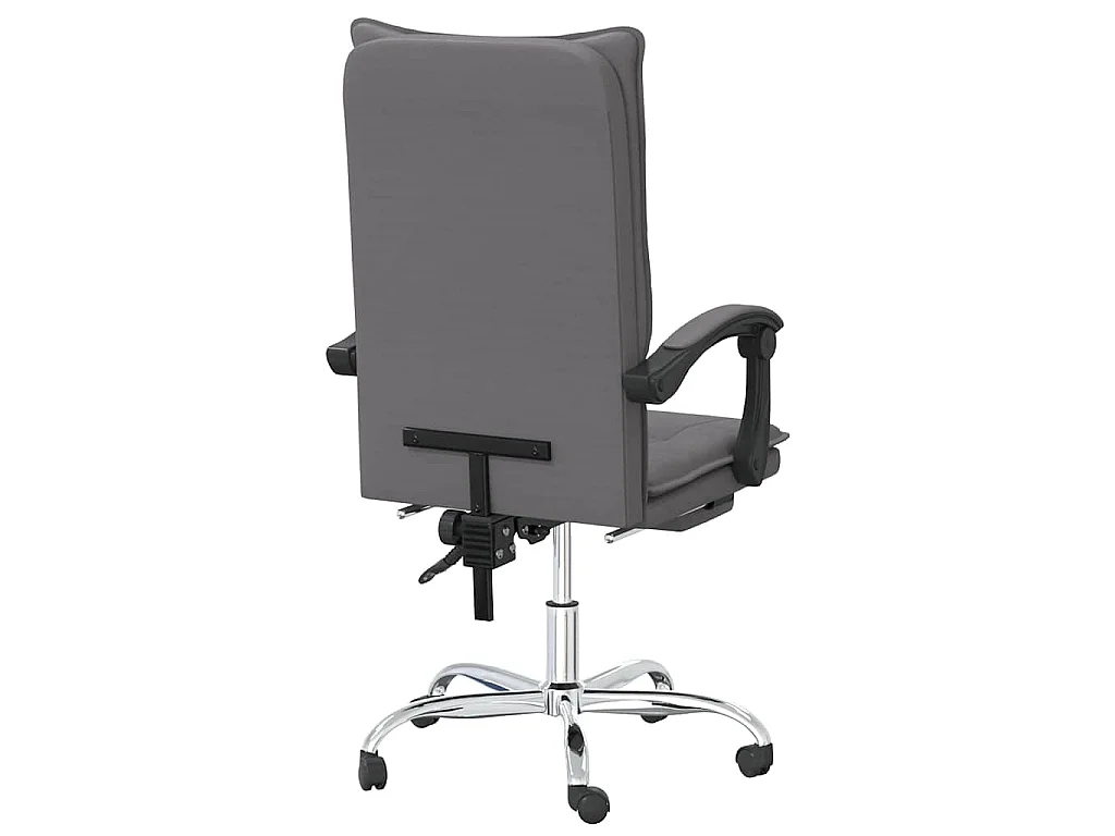 Cadeira de escritório reclinável couro artificial cinzento