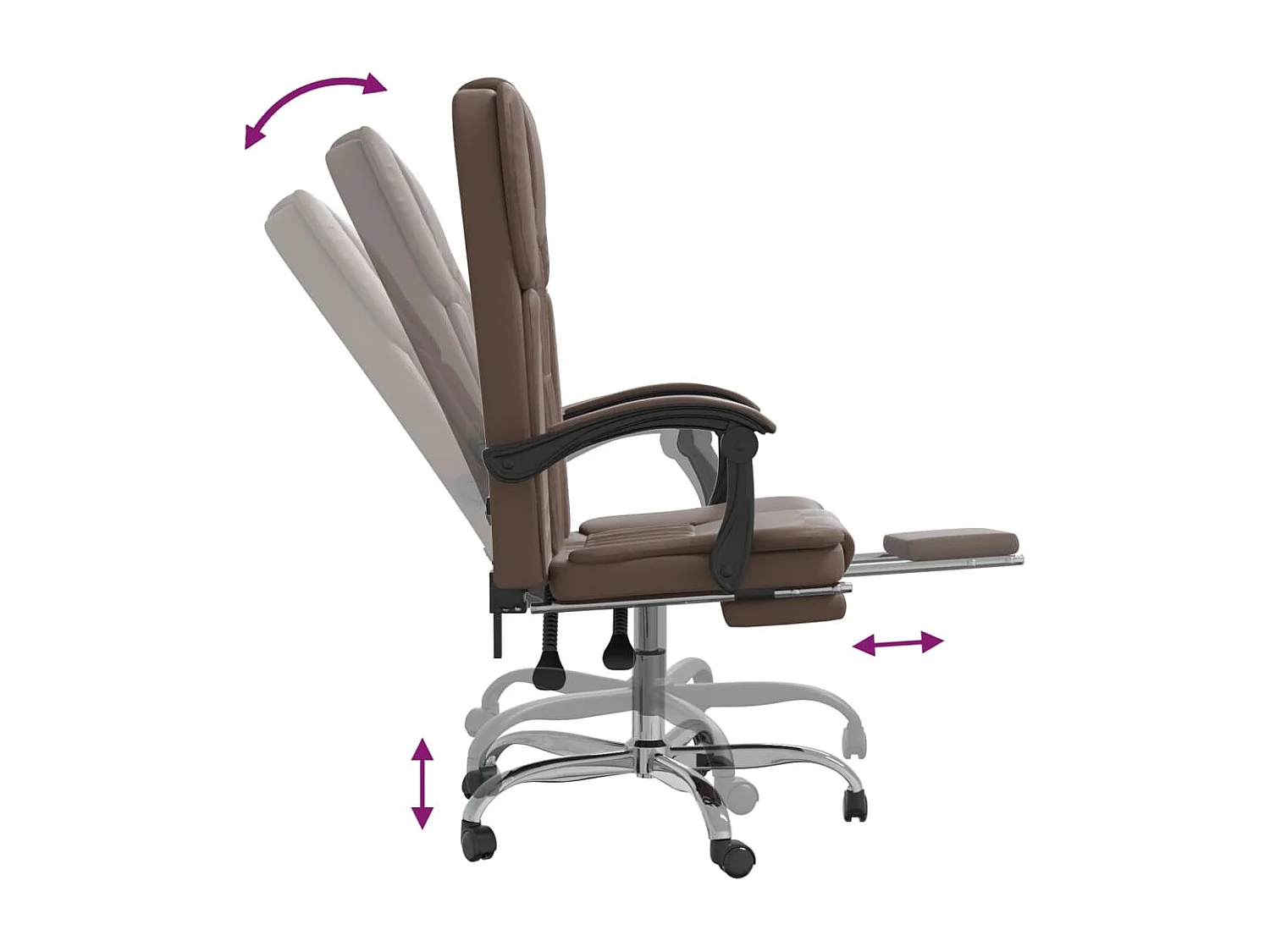 Fauteuil inclinable de bureau Marron Similicuir