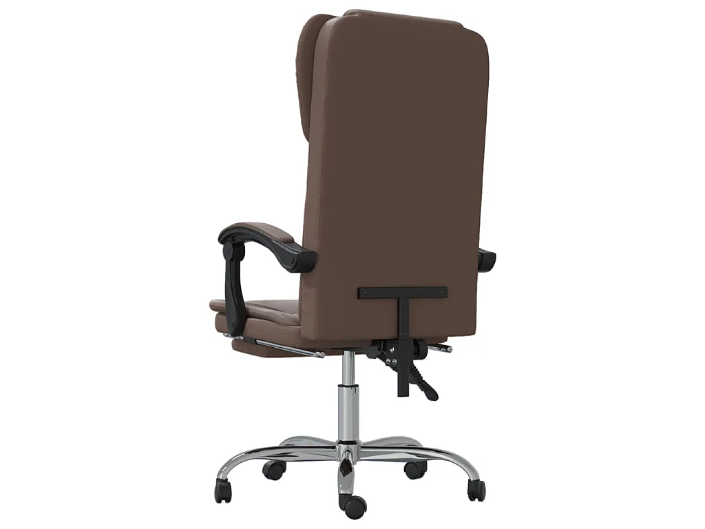 Bürostuhl mit Liegefunktion Braun Kunstleder