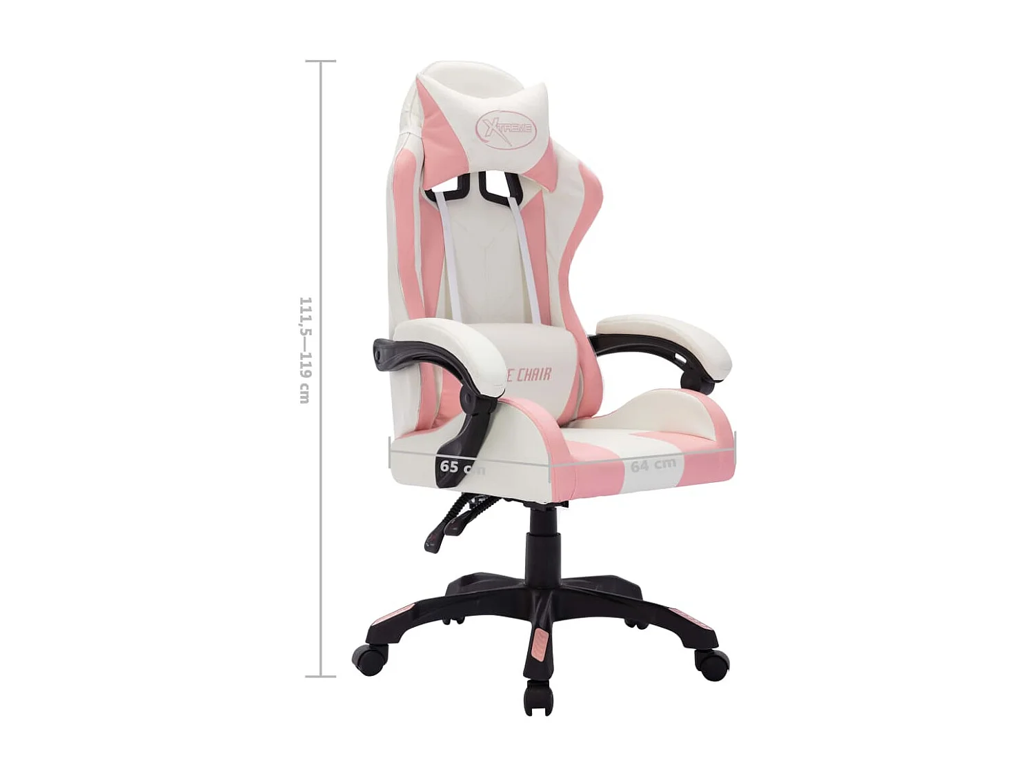 Fauteuil de jeux vidéo avec LED RVB Rose et noir Similicuir