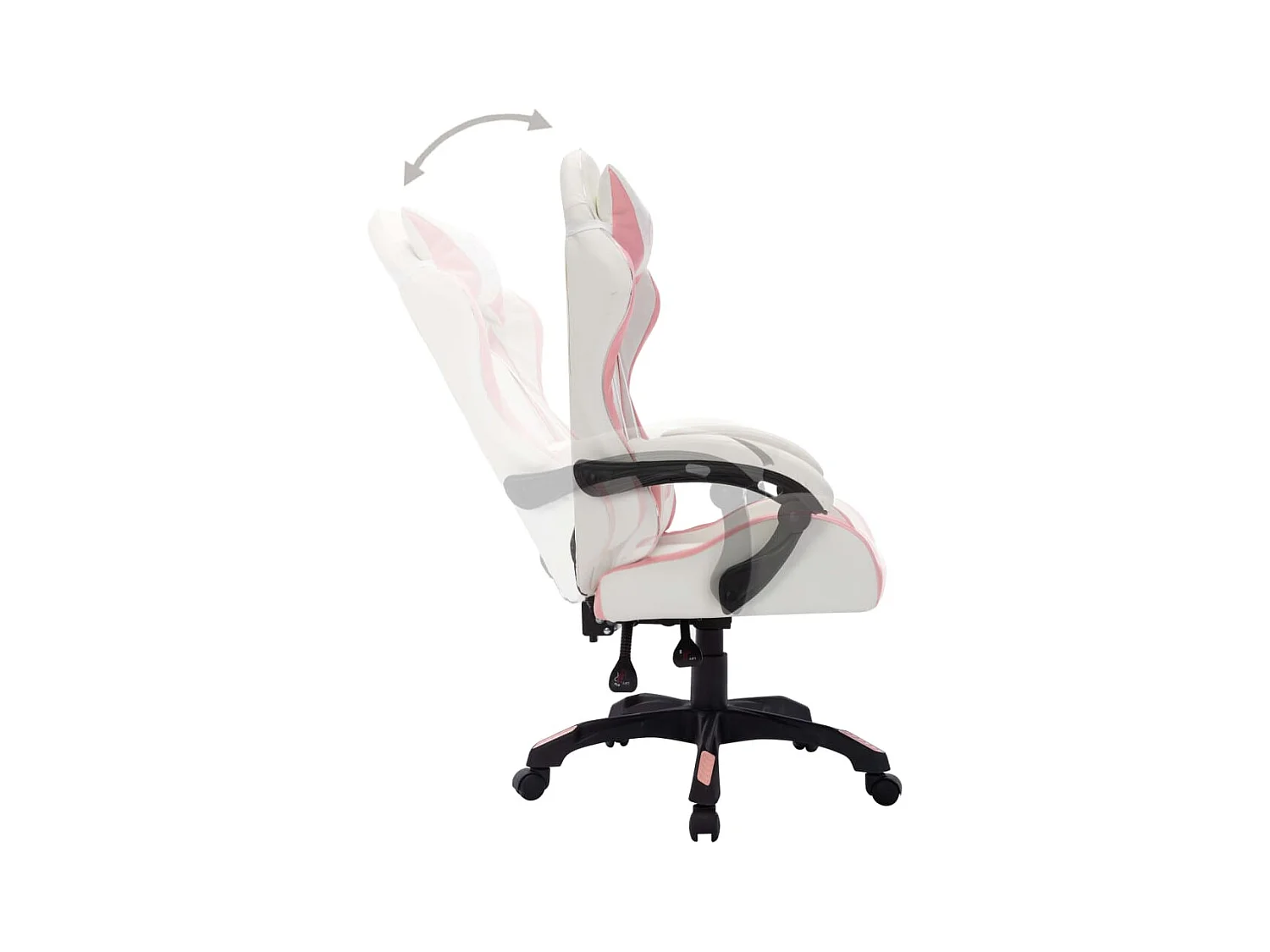 Fauteuil de jeux vidéo avec LED RVB Rose et noir Similicuir
