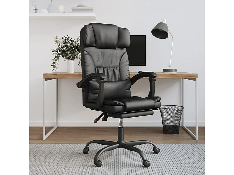 Fauteuil inclinable de bureau Noir Similicuir